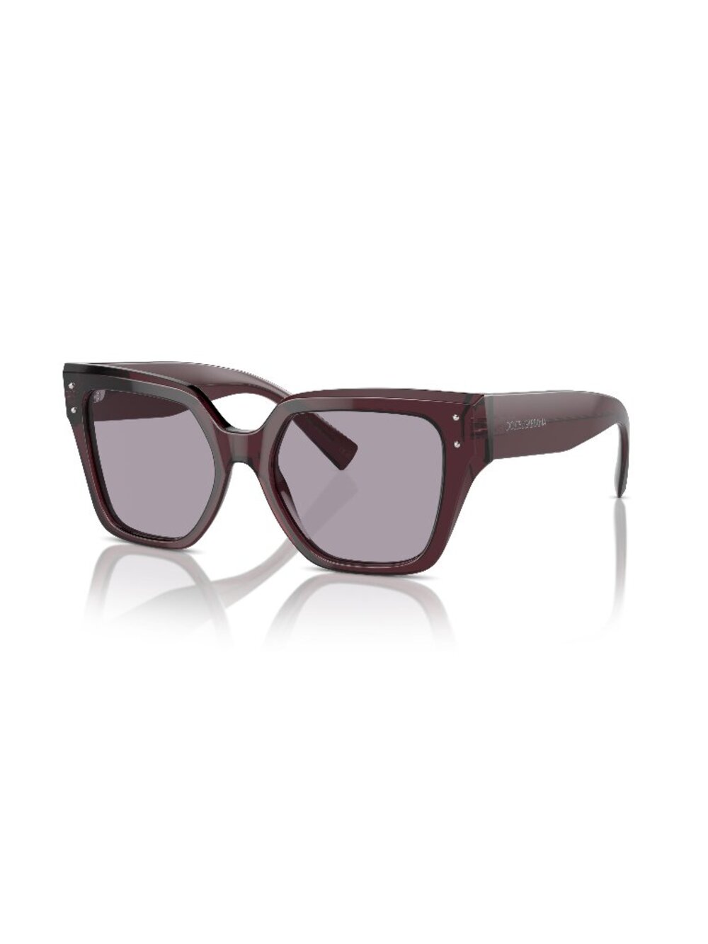 New Dolce&Gabbana Women's Sunglasses Purple Square Silver Lens Acetate Frame